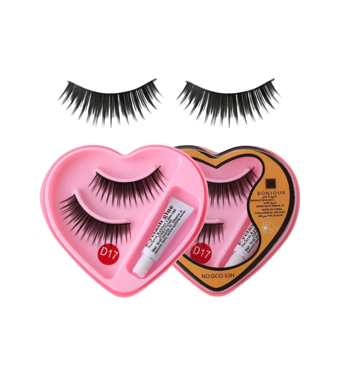 Bonjour False Eyelashes with Glue Set