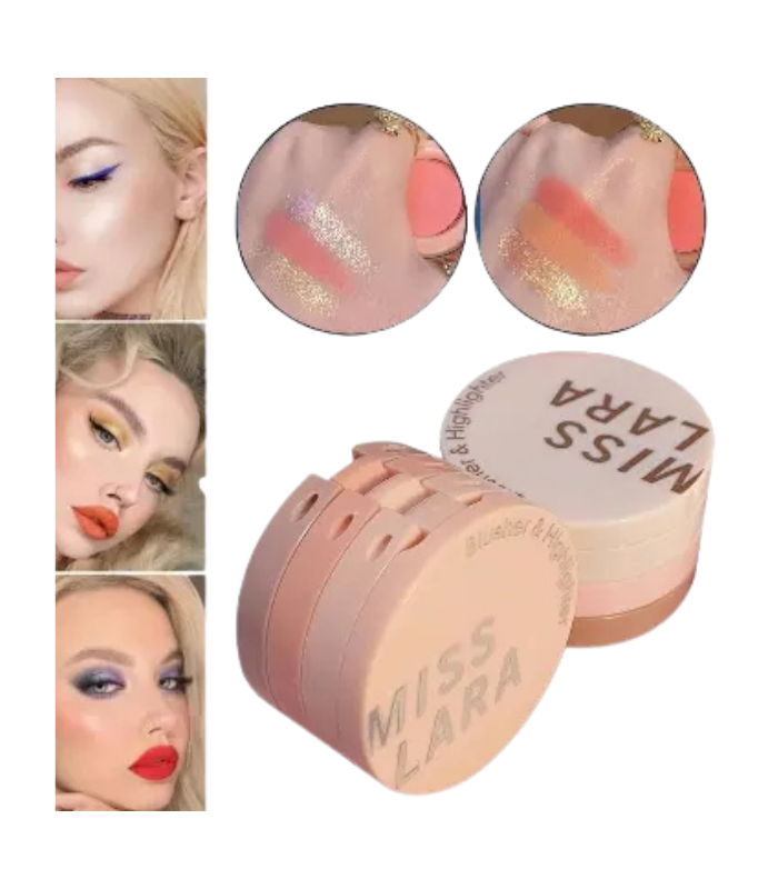 Miss Lara Blush & Highlighter 3 in 1 palette