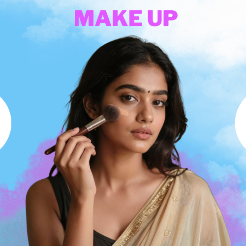 Natural glowing makeup look with dewy skin and beauty cream for flawless finish
