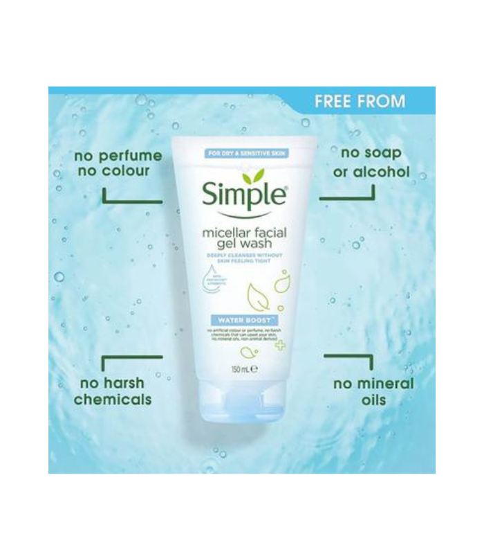 Simple Water Boost Micellar Facial Gel Wash